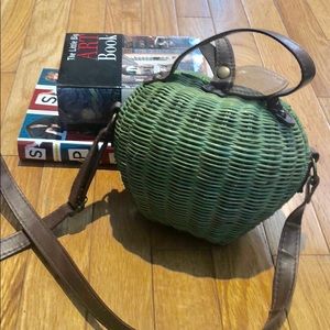 Vintage looking green apple purse